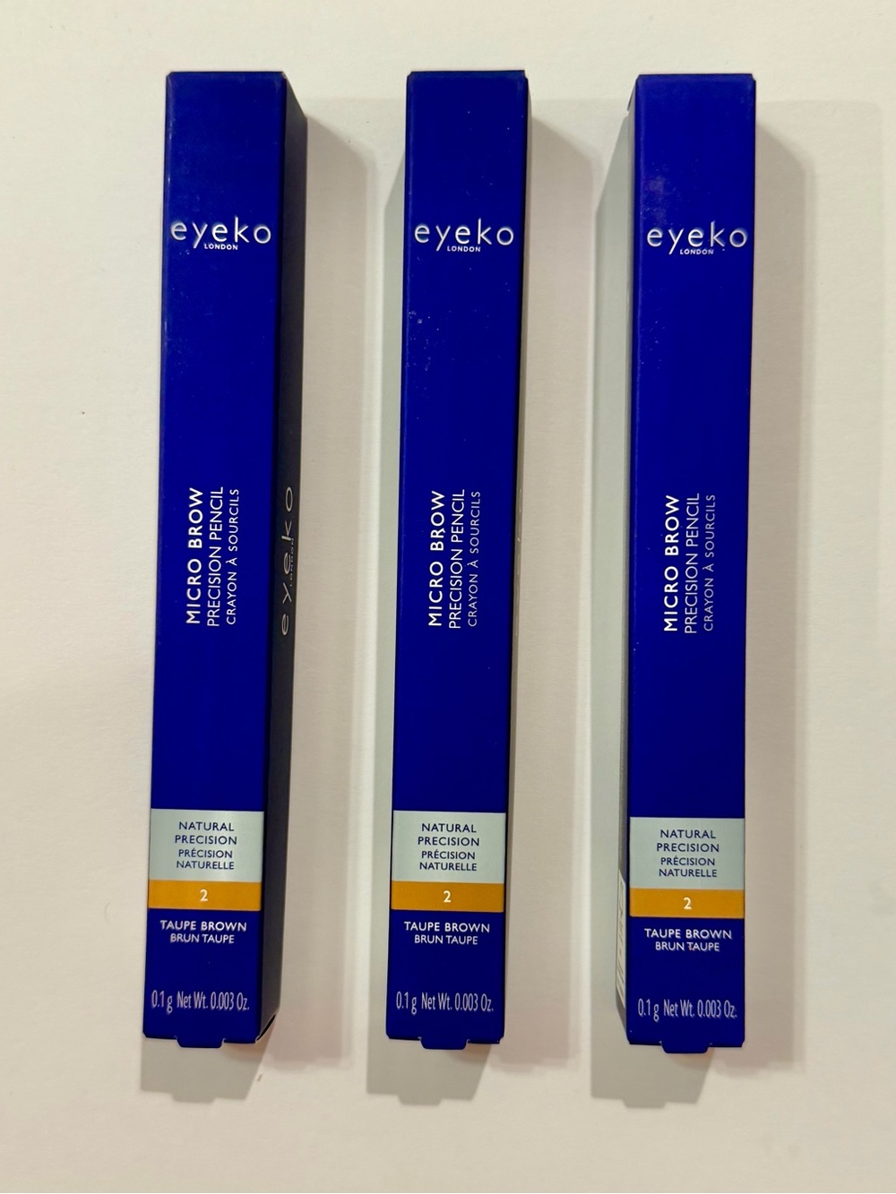 Eyeko Micro Brow Precision Pencil — shade 2 Taupe Brown - 3 New in Box